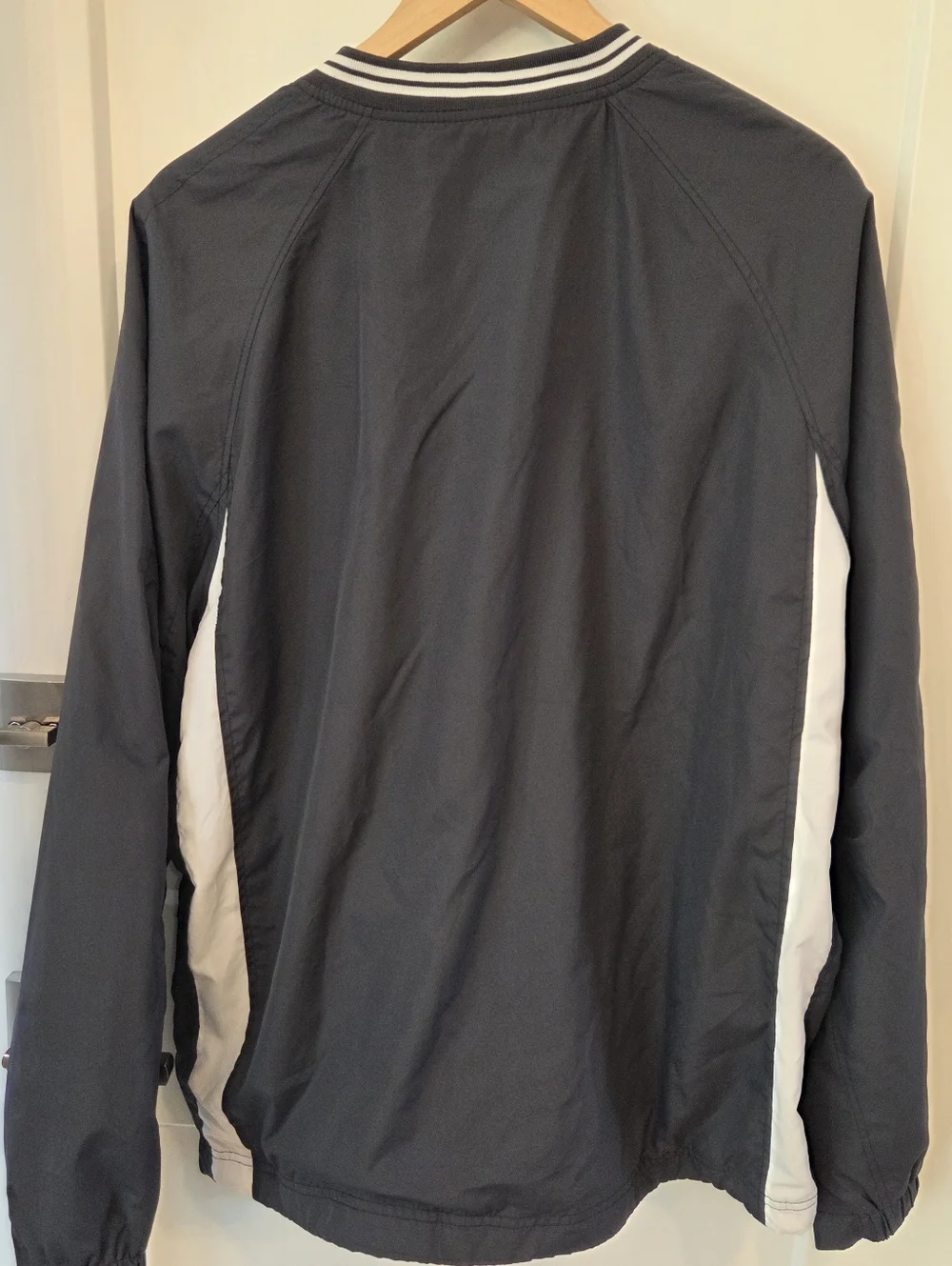 Sport-Tek Mustang Football Pullover Windbreaker Jacket Black Gray Size Large
